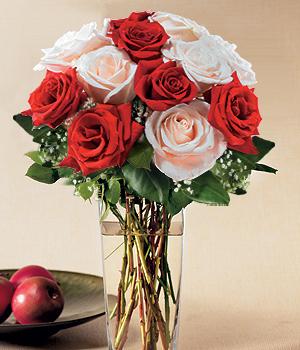 Red and white Roses Arrangement