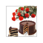 1/2 kg Chocolate Cake + 10 Carnations