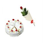 1/2 kg  Pineapple Cake + 1 Rose