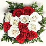 Red and white Roses bunch