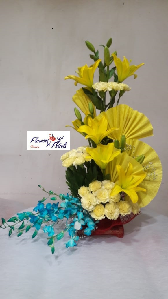 3 Asiaitic Lily ,20 Yellow Carnation, 6 Color Orchid