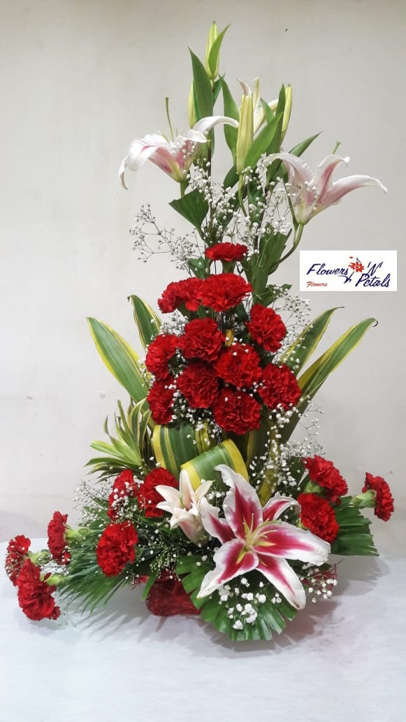 Lily and cardnation Arrangement