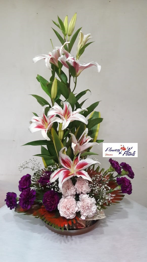 Lily and cardnation Arrangement