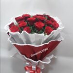 20 Red Roses Hand Bunch with paper packing