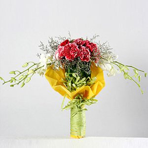Carnation With Orchids bunch